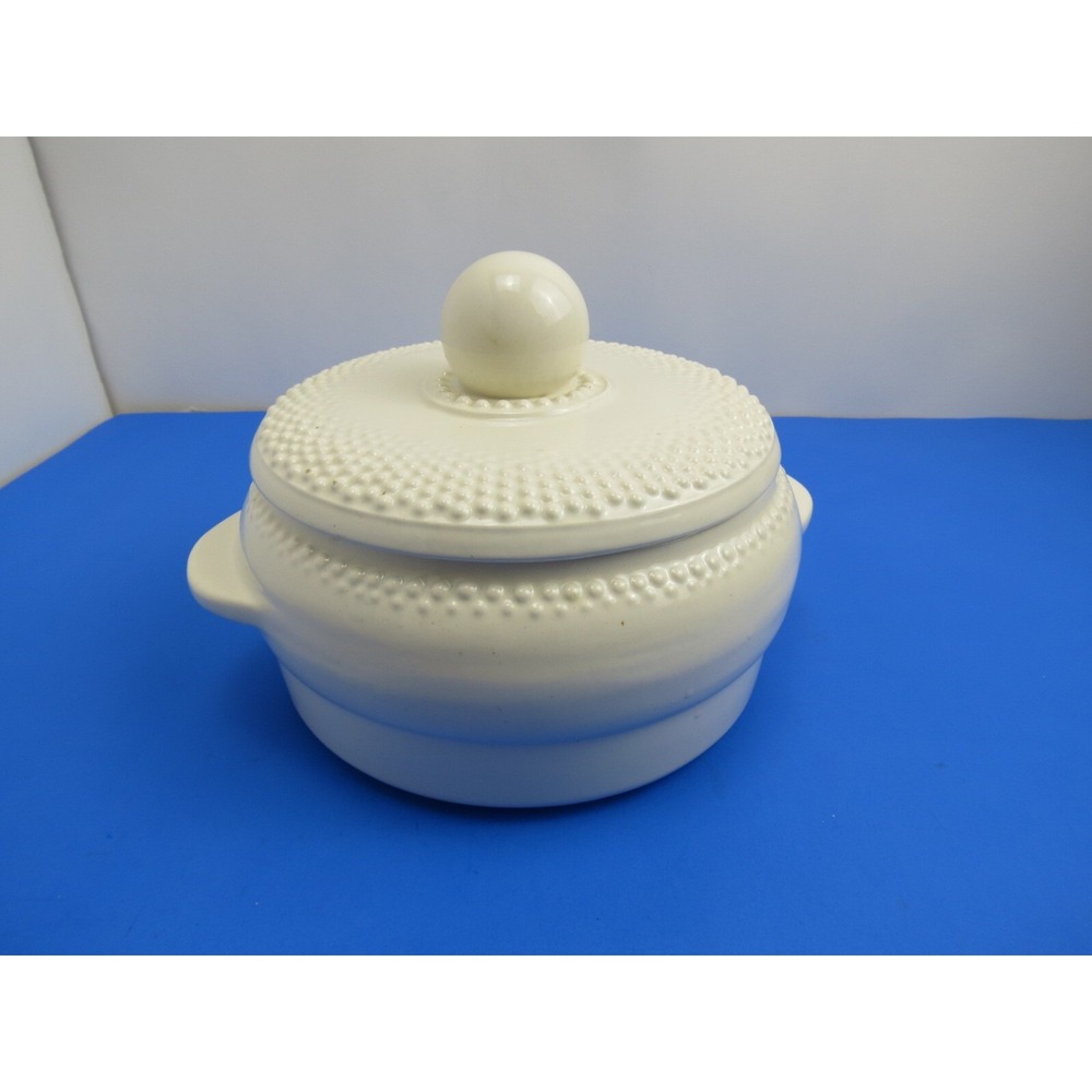California USA Pottery White Hobnail Casserole Dish Jar 480-C 482